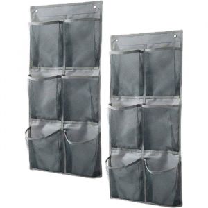 2 Pi&egrave;ces &Eacute;tag&egrave;re De Organisateur Mural De Stockage Murale6 PochesRangement De Chaussures &Agrave; SuspendreSac De Rangement Suspendu