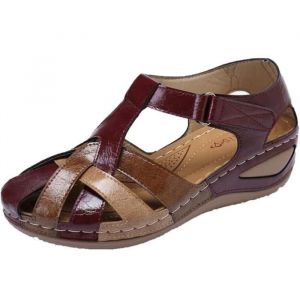 Sandales Orthopédique Femme été - Rouge - Compensé - Confortable - Chaussures et Talons Compensés Parfaites
