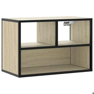 Style &Eacute;l&eacute;gance Chic - Meuble TV Cabinet TV au sol - Armoire T&eacute;l&eacute;vision - ch&ecirc;ne sonoma 60x31x395cm - bois ding&eacute;nierie et m&eacute;tal
