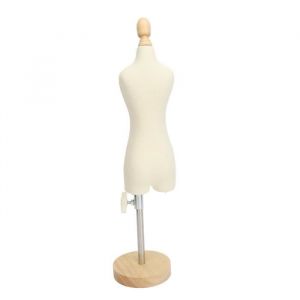 Tbest Mannequin Tailleur Buste en Bois avec Socle - Pratique de Couture et dEnseignement