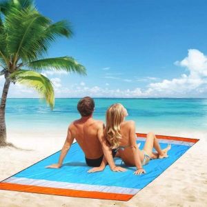 Tapis de Plage 240cm x 250cm Couverture de Plage Camping Impermable Anti-Sable Portable Drap de Plage Natte couleurs NATTE DE PLAGE