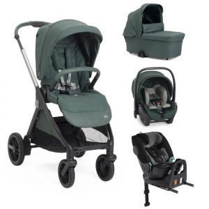 CHICCO - Poussette Trio Bellagio 2 + First Seat Recline + Nacelle Flexi + Fullseat 360 avec base Fir Tree