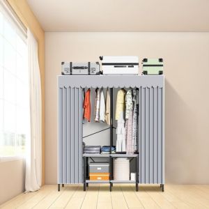 Yakimz Armoire de Rangement Penderie Chambre pour vêtements - Home - Pliable - 158x170x48cm PENDERIE SOUPLE