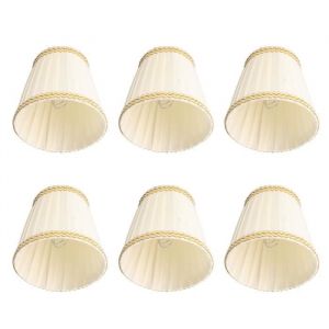 Hililand clip sur abat-jour ampoule 6 pièces petit abat-jour Clip sur tambour abat-jour tissu pour lustre bougie ampoules