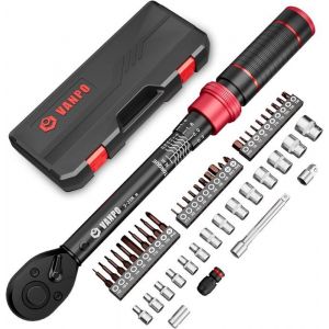 Cl&eacute; Dynamom&eacute;trique 1/4 3-25Nm Cl&eacute; Dynamom&eacute;trique V&eacute;lo Pr&eacute;cision &plusmn;3% 49 Pi&egrave;ces Kit Dentretien avec Douilles Allen Barre