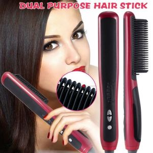 Brosse Lissante Chauffante Brosse de Chauffage &eacute;lectrique en C&eacute;ramique Affichage LED+Peigne &agrave; Cheveux de la Temp&eacute;rature R&eacute;glable