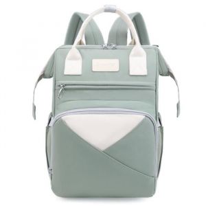 Sac À Dos À Langer Grande Capacité Imperméable Multifonction Bicolore- Vert