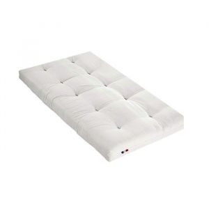 Matelas futon écru en coton 90x190 - Ecru - Garantie 5 ans - Terre de Nuit