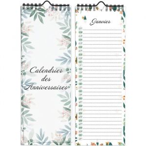 Calendrier Perpetuel Anniversaire Mural Francais pour FamilleBureauEnfant(Vert)