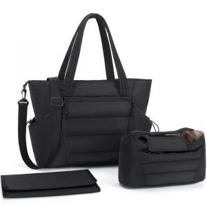 Sac &agrave; langer grande capacit&eacute; avec sac de rangement &ndash; Noir &ndash; 47 x 16 x 32 cm