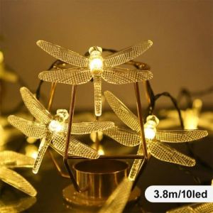 LED Solaire Libellule Guirlande Lumineuse Extérieure Jardin Pelouse Guirlande Lumineuse Jour De Noël Atmosphère Décoration Petites