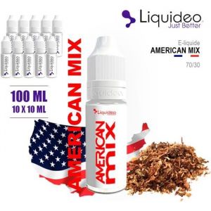 E-LIQUIDE SAVEUR AMERICAN MIX  100ML EN 6MG DE NICOTINE - 10 X 10 ML - ELIQUIDE MARQUE LIQUIDEO