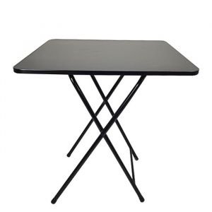 FLASIDU Table pliante - Noir - 60x60x70cm - MDF - acier inoxydable - Style moderne - robuste - carrée - forte capacité de charge