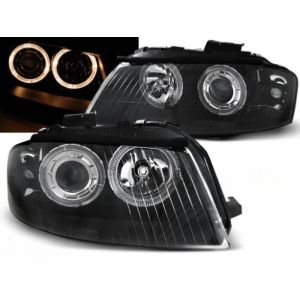 Paire de feux phares Audi A3 8P de 2003 a 2008 angel eyes noir-27360990