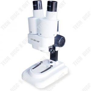 Microscope stéréo binoculaire dentrée de gamme TECH DISCOUNT - Grossissement 20x pour voir les plantes.