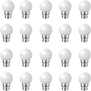Ampoules &agrave; ba&iuml;onnette B22 - Paquet de 20 ampoule LED feston 2W - blanc chaud [Classe &eacute;nerg&eacute;tique B]