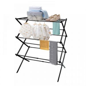 MIPAN   FIL &Agrave; LINGE - &Eacute;TENDOIR S&eacute;choir autoportant 75*40*105 cm Tour de penderie pliante et r&eacute;tractable  noir