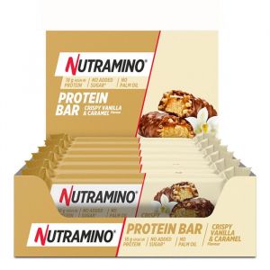 Barres Prot&eacute;in&eacute;es - Nutramino Protein Bar - Crispy Vanilla Caramel Boite de 12