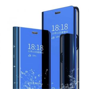 coque Huawei P Smart Z étui + verre trempé Flip Clear View Translucide Miroir Cover Standing 360°Housse antichoc Cover Bumper