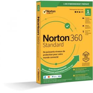 Logiciel antivirus - SYMANTEC - Norton 360 Standard - 10Go - 1 poste - Protection multi-plateforme