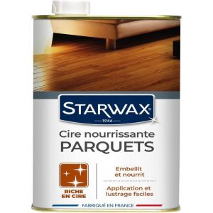 Cire Nourrissante Concentr&eacute;e Parquets Cir&eacute;s et Bruts-Nourrit et Embellit les-Facile &agrave; Etaler-Fabriqu&eacute; en France-1L-30 m&sup2;/couche
