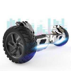 Hoverboard 85 pouces Hummer Tout Terrain LED Bluetooth avec Moteur Puissant Cadeau iéal Camouflage