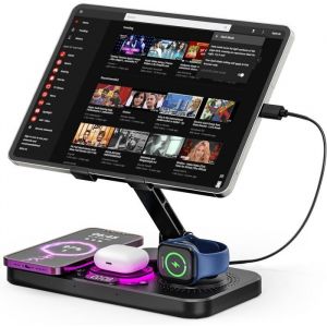 Chargeur Induction - SPIELSTABIL - 4 En 1 - Affichage LED - Pliable - Multi-angles