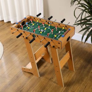 Babyfoot pliable en bois avec 18 joueurs 2 ballons 6 tiges et tableau de bord pour adulte et enfant  69 x 37 x 70 cm