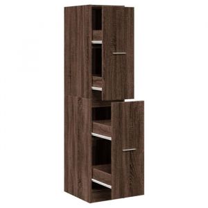BONNIE&reg;Meuble &Eacute;tag&egrave;re - Rangement spacieux - D&eacute;coration Armoire apothicaire ch&ecirc;ne marron 30x41x1445 cm bois ing&eacute;nierie FR890368