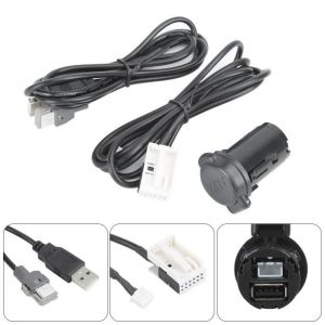 Akozon adaptateur USB Adaptateur de câble audio USB AUX-IN pour Peugeot 307 407 308 408 508 3008