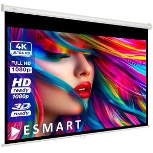 ESMART Economy EXR Toile store enrouleur 200 x 113 cm (90") | Format 16:9 | Écran de projecteur home cinéma écran Rollo LCD LED