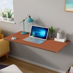 Table murale rabattable en bois - WILLONIN - L 60 x P 30 cm - Marron - Etag&egrave;re de rangement murale