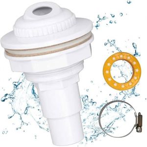 Buse de refoulement piscine 38/32 mm entr&eacute;e/sortie avec embout de tuyau accessoire de vidange pour piscine durable et pratique
