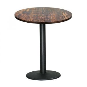 Marron Table à manger ronde 60cm pour 2 à 4 personnes Table de café en bois et métal Table de bar extérieure et intérieure