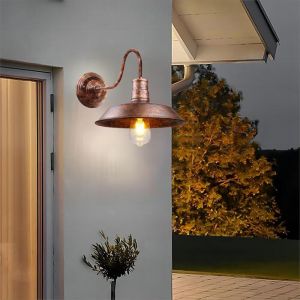 1pcs Applique Murale dext&eacute;rieur &agrave; col de Cygne pour Jardin Rouille &Oslash;26cm Murale antirouille &eacute;tanche de Ferme r&eacute;tro - SMOTOP