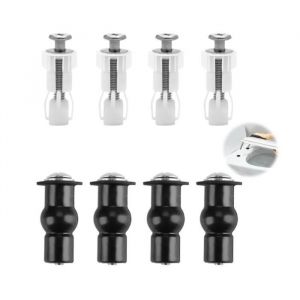 8 Pièces Abattant WC Fixations CharnièresUniverselle Vis Extensibles Pour Trous De 13 à 18 Mm Pour Abattant WC ClipsableLunette WC