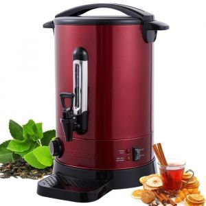 AREBOS Distributeur de Boisson Chaudes 950W  68L  Marmite à Vin Chaud en Inox Réglage de la température 30-110°C  Rouge