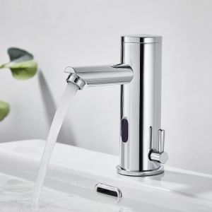 Auralum Robinet de Lavabo Infrarouge Automatique Mitigeur à Eau Chaude et Froide Robinet à Capteur Infrarouge pour Salle de Bain