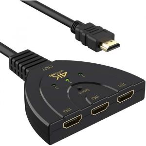 HDMI Switch 4K Commutateur HDMI 3 Port Switcher HDMI Sélecteur Splitter Manuel3 Entrées à 1 Sortie HDMI SwitcherFull HD1080p[247]