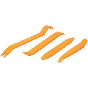 Kit outils plastique 4 pieces anti rayure pour demontage clips tableau de bord