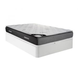 Ensemble sommier coffre blanc + matelas ressorts ensachés 7 zones et mémoire de forme ép.28cm - MARANI de YSMÉE