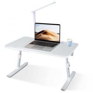 MIPAN. Support Pc Et Tablette - Table dordinateur portable - Pliable Plateau de lit - Hauteur r&eacute;glable(27 - 40cm) - Blanc