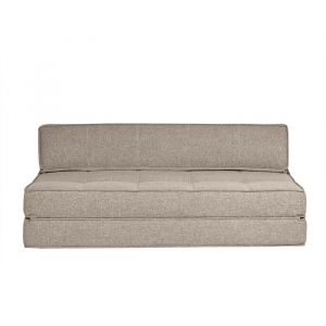 Miliboo - Chauffeuse 2 places convertible en tissu taupe KATY