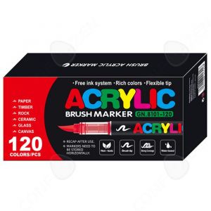 C Marqueur 323 x 155 x 8cm 120 couleurs pinceau liquide direct encre acrylique professionnelle pointe souple hautement &eacute;lastique