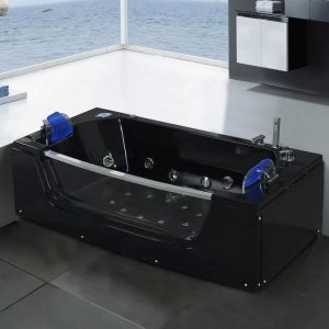 BAIGNOIRE BALNEO BAIN BALNEO 180 x 90 cm TOURBILLON MASSANTE SPA NOIR Jamaica