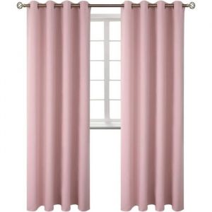 Rideaux pour Chambre FilleRideaux Occultants Isolant Thermique Anti Froid132x160 CM (Largeur x Hauteur) Rose-1pcs
