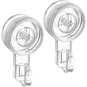 2 Crochet Ventouse Mural Transparent Crochet Mural Puissant 5KG Plastique Pat&egrave;re Porte Serviette Salle de Bain Attache Crochet