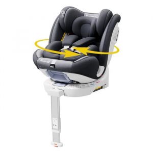 Fourward Certifi&eacute; ECE R129 Si&egrave;ge Auto pour B&eacute;b&eacute; Pivotant &agrave; 360&deg; avec Fixation ISOFIX et Pied de Support 0-150 cm/0-12 ans Gris