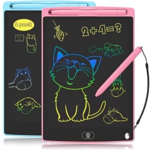 Tablette Dessin Enfant LCD 85 Pouces - Ardoise Magique Effacable - 2 Pack - Cadeaux 2-7 Ans