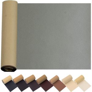 &Eacute;cusson de r&eacute;paration de cuir de canap&eacute; 43 x 140 cm grand &eacute;cusson autocollant tissu de chaussures de veste de chaise (gris 432 x